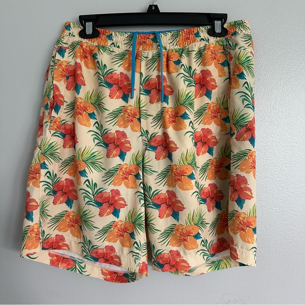 Birddogs Boom Hawaiian Tropical Floral Swim Shorts Size Large